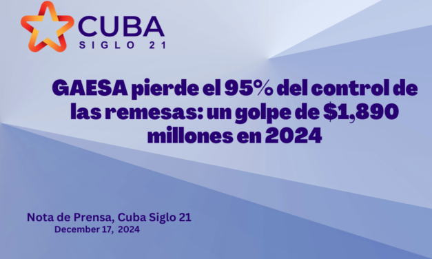 GAESA pierde el 95% del control de las remesas: un golpe de $1,890 millones en 2024