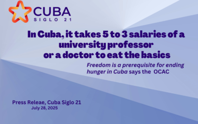 In Cuba, it takes 5 to 3 salaries of a university professor  or a doctor to eat the basics