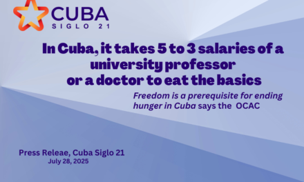 In Cuba, it takes 5 to 3 salaries of a university professor  or a doctor to eat the basics