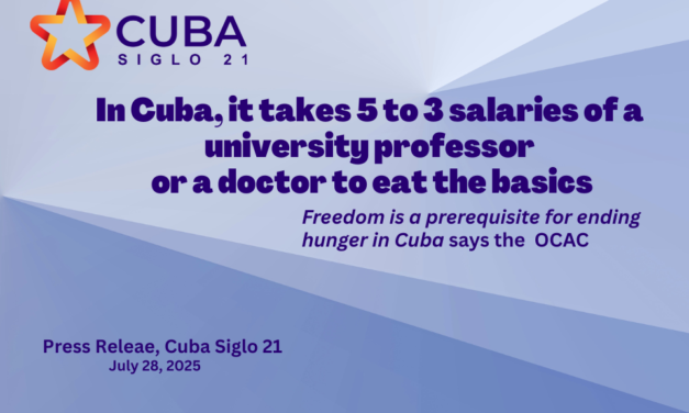 In Cuba, it takes 5 to 3 salaries of a university professor  or a doctor to eat the basics