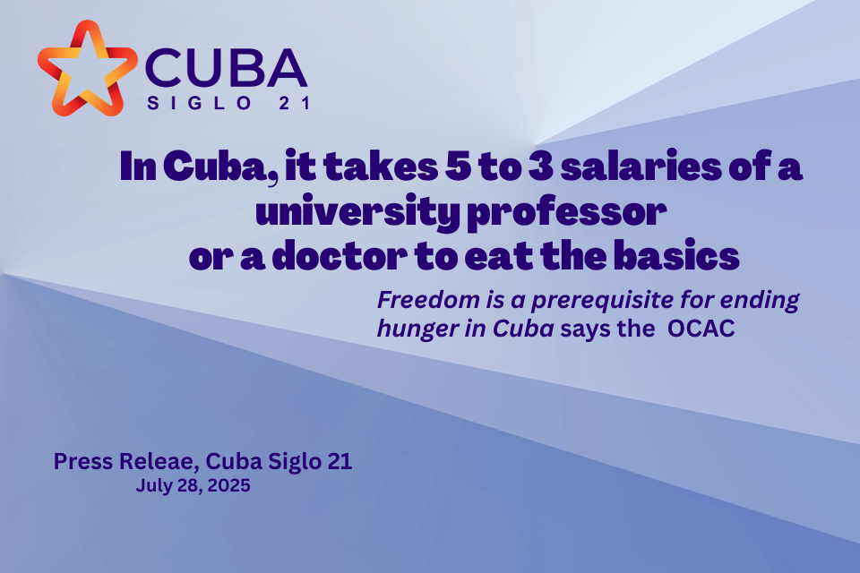In Cuba, it takes 5 to 3 salaries of a university professor  or a doctor to eat the basics