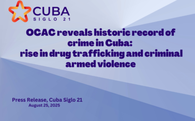 OCAC reveals historic record of crime in Cuba:  rise in drug trafficking and criminal armed violence