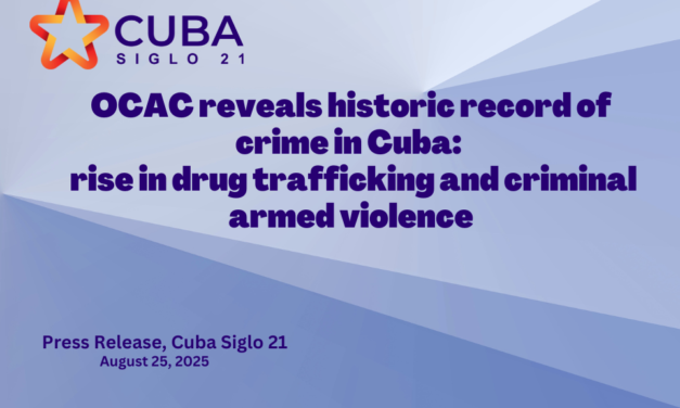 OCAC reveals historic record of crime in Cuba:  rise in drug trafficking and criminal armed violence