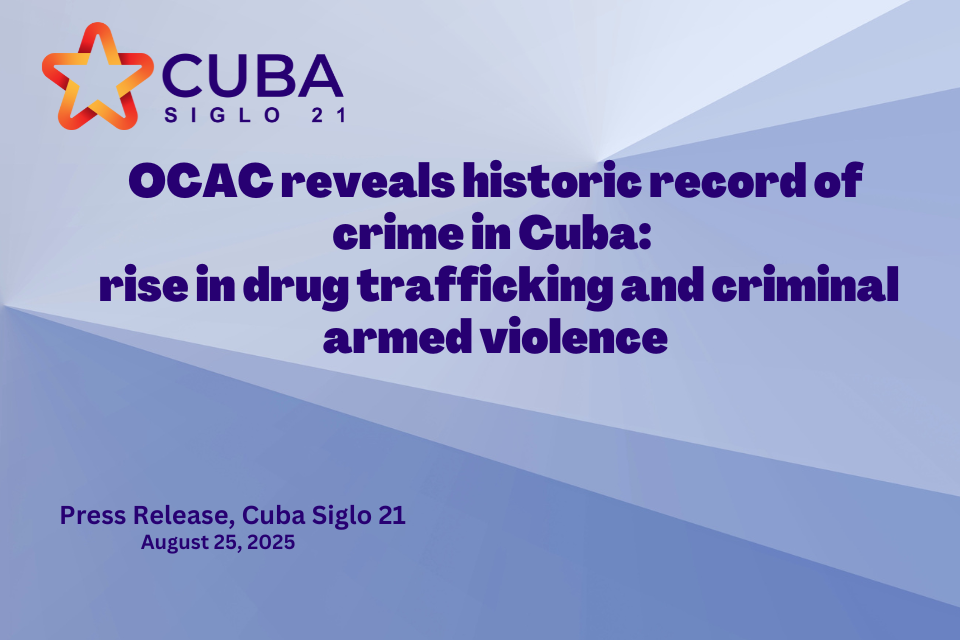 OCAC reveals historic record of crime in Cuba:  rise in drug trafficking and criminal armed violence